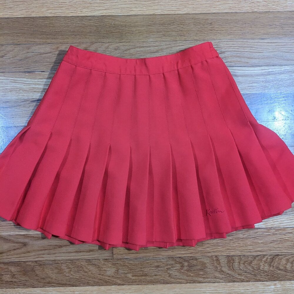 Kaelin Vintage Red Pleated Tennis Skirt